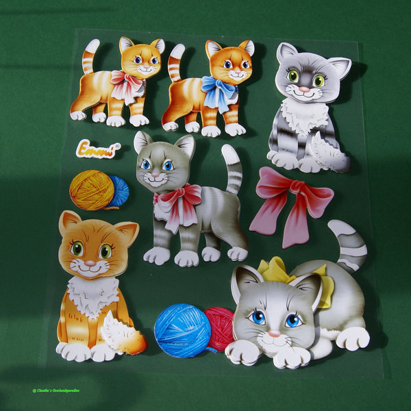XXL 3-D Sticker Katzen