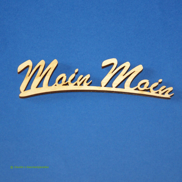 Schriftzug Moin Moin Holz 12 cm