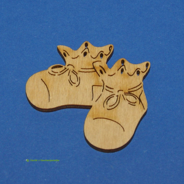 Babyschuhe Paar Holz 4 cm
