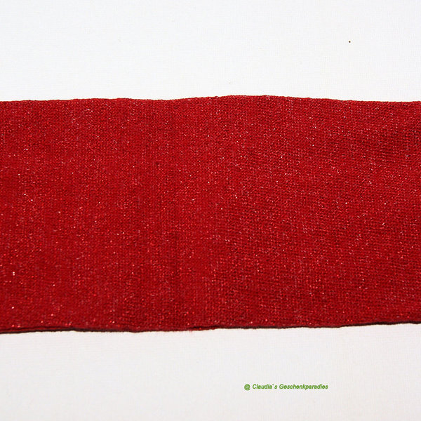 Strickschlauch rot mit Glimmer 8 cm