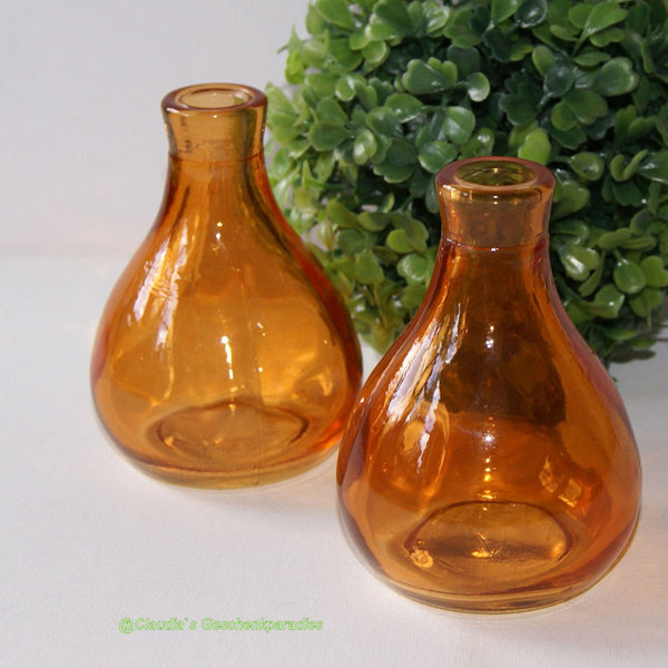 Mini Glas Vase orange