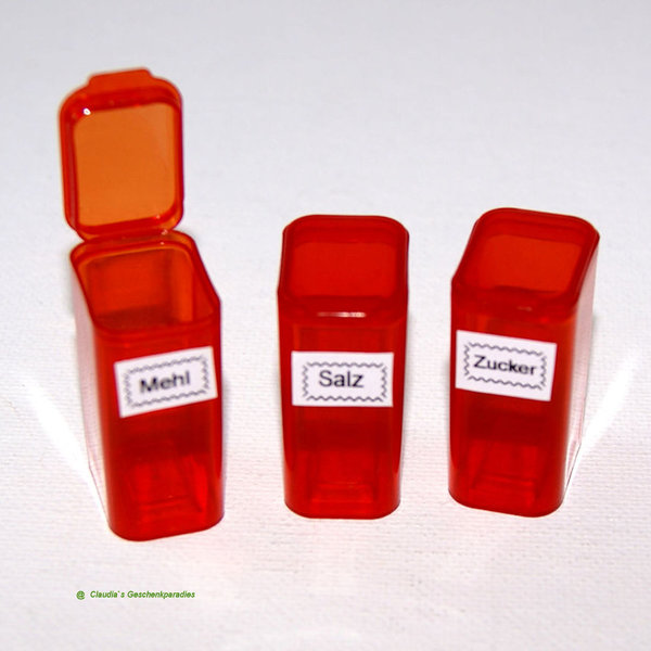 Miniatur Küchenboxen rot 3-er