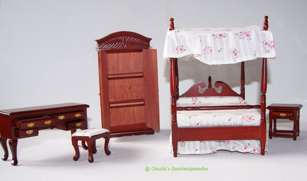 Miniatur Schlafzimmer Himmelbett 5-tlg.