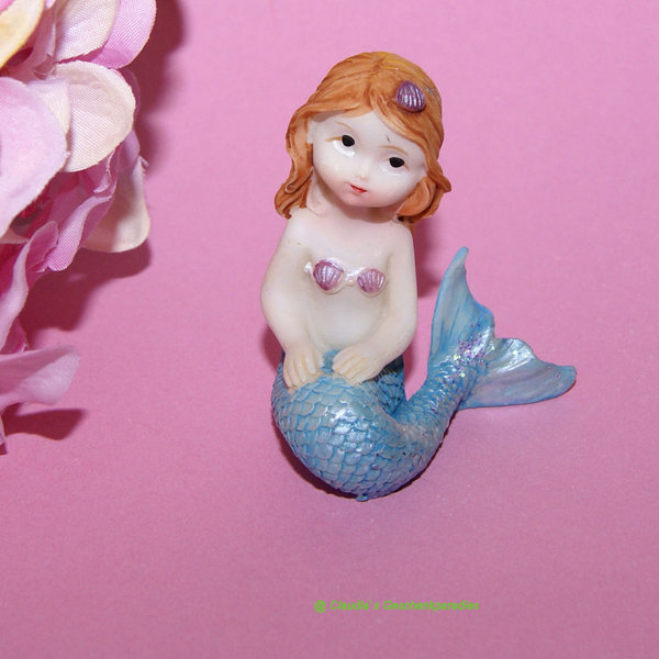 Miniatur Meerjungfrau blau