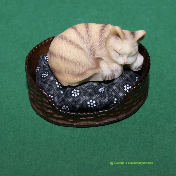 Miniatur Katze im Korb A 2-tlg.