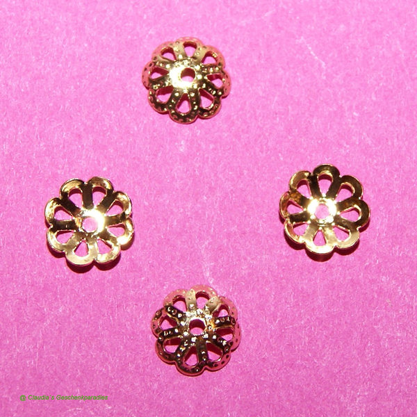 Perlkappen goldfarbig 8 mm (30 St.)