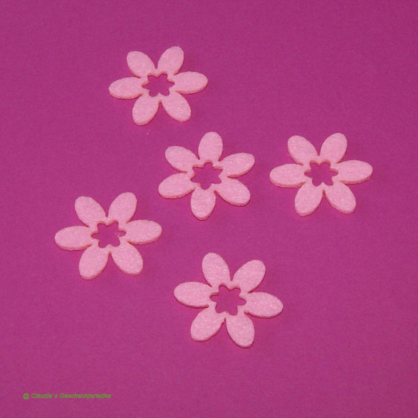 Filz Blüte Ausschnitt rose (5 Stück)