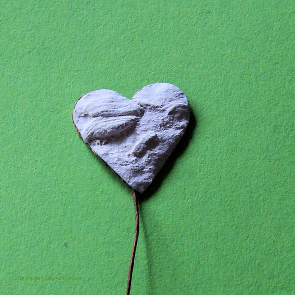 Miniatur Herz am Stiel weiß (5 Stück)