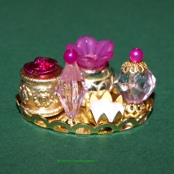 Miniatur Parfum Tablett gold-pink