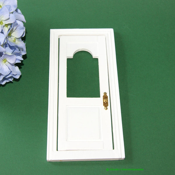 Miniatur Tür weiß mit Fensterausschnitt