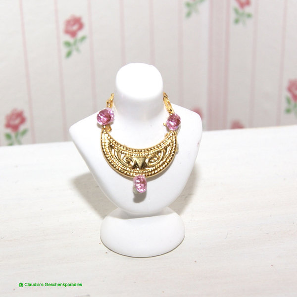 Miniatur Halskette rose-gold mit Büste