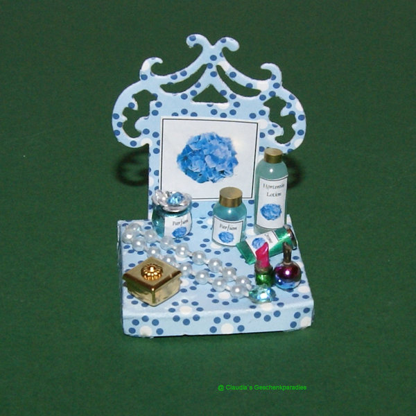 Miniatur Kosmetik Display Hortensie