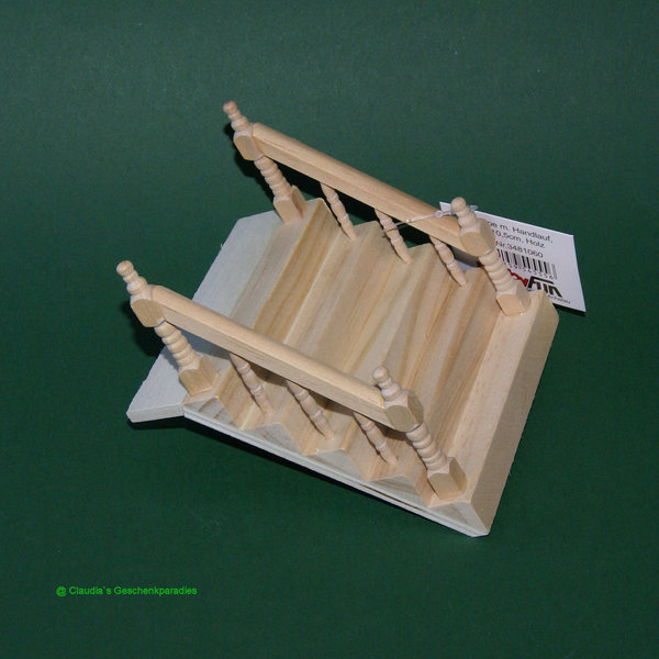 Miniatur Holztreppe mit Handlauf 5-stufig