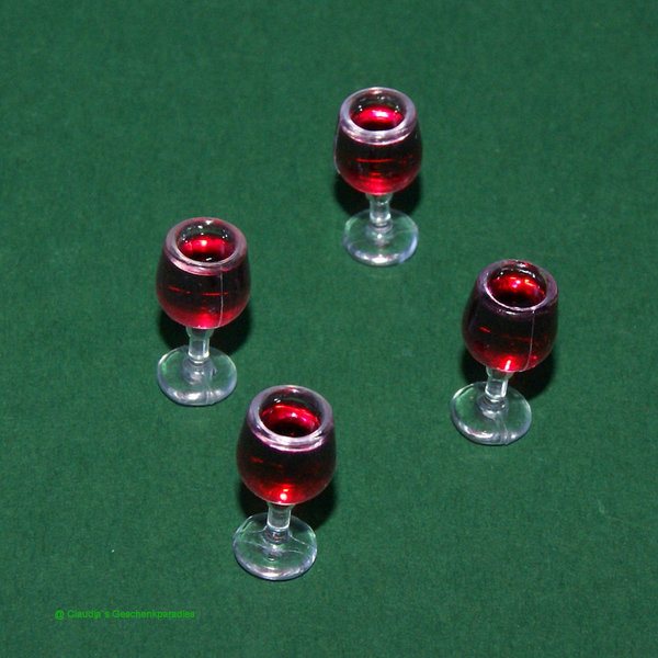 Miniatur Rotweinglas Set (4 Stück)