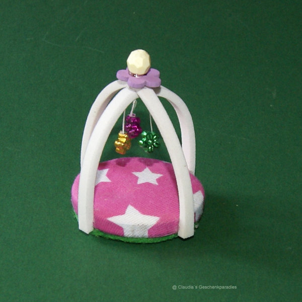 Miniatur Spielbogen Baby weiß-pink 1:24