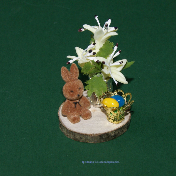 Miniatur Blumenstrauß Deko creme